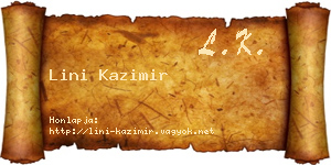 Lini Kazimir névjegykártya